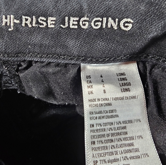 American Eagle women's black Hi-Rise Jeggings size 4 long - Picture 5 of 7